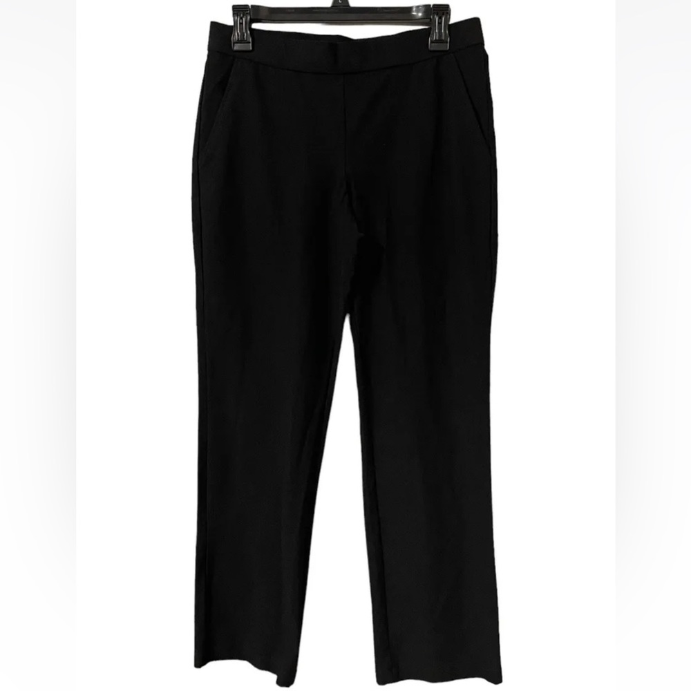 Eileen Fisher Washable Crepe Knit Pants Women’s Petite PM Black Straight leg
